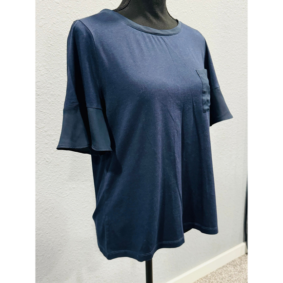Nautica Women's Navy Blue Short Sleeve Pocket Tee - Size Large - Picture 3 of 8